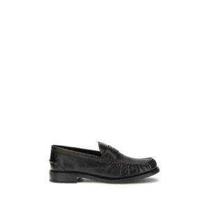 Black Calf Leather Bos Taurus Slip-On Loafers