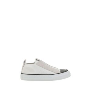 White Nylon Low Top Sneakers | Jag Couture London – New York