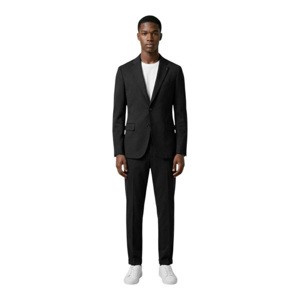 Black Cotton Two-Piece Suit