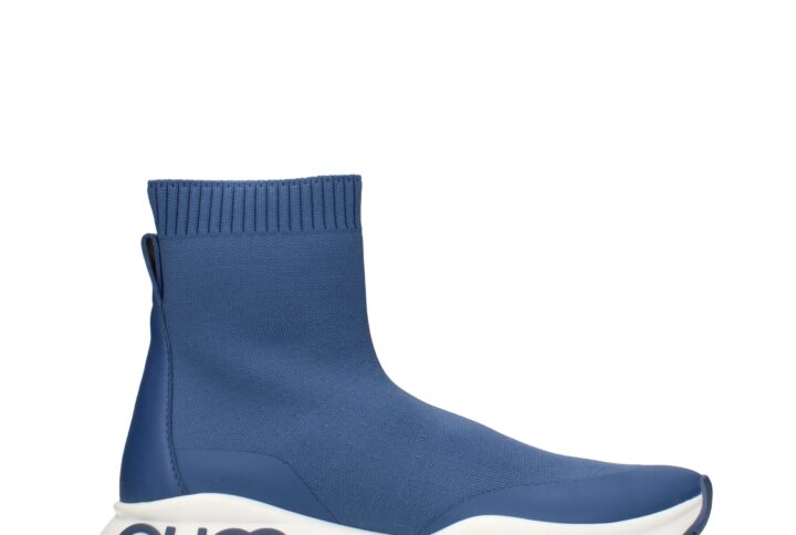 Blue Fabric Ankle Boots | Jag Couture London – New York