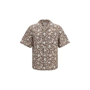 Brown Cotton Pattern Shirt