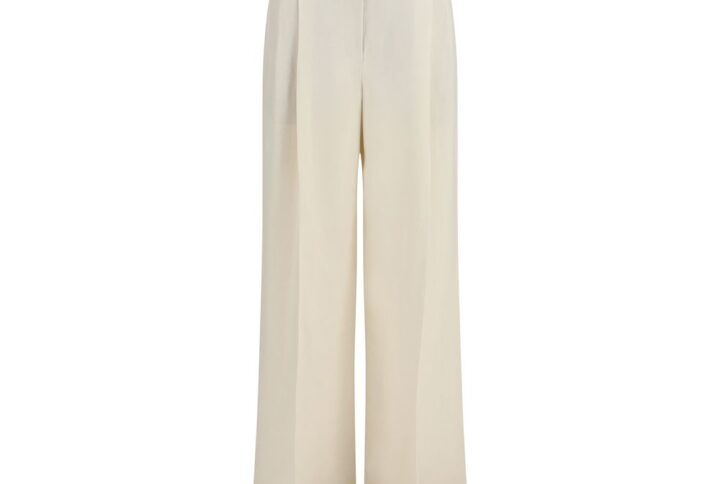 Beige Viscose Casual Pants | Jag Couture London – New York