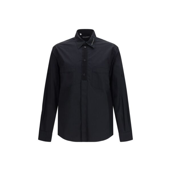 Black Cotton Dress Shirt