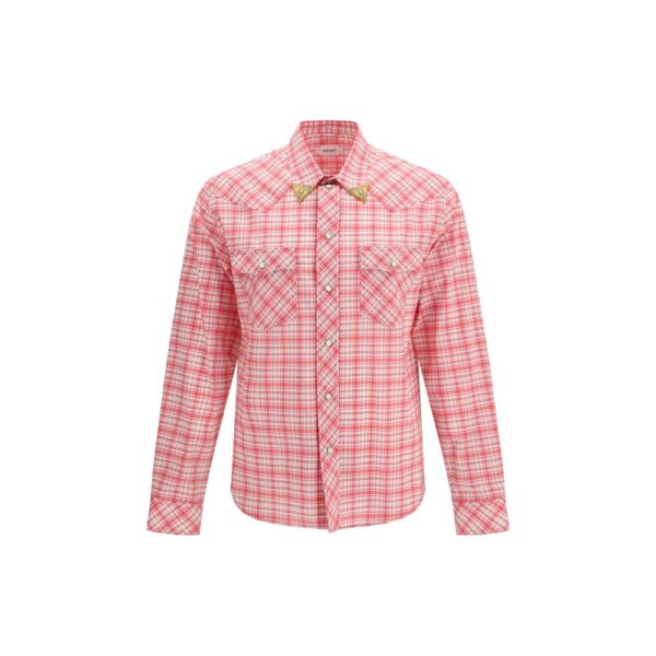Red Cotton Pattern Shirt