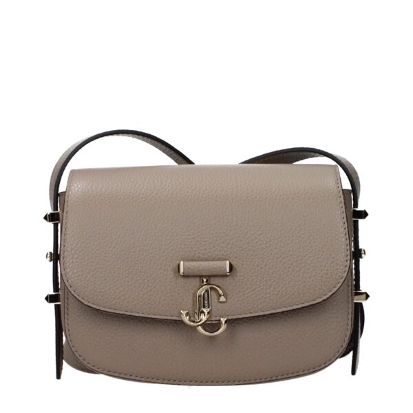 Gray Leather Crossbody Bag