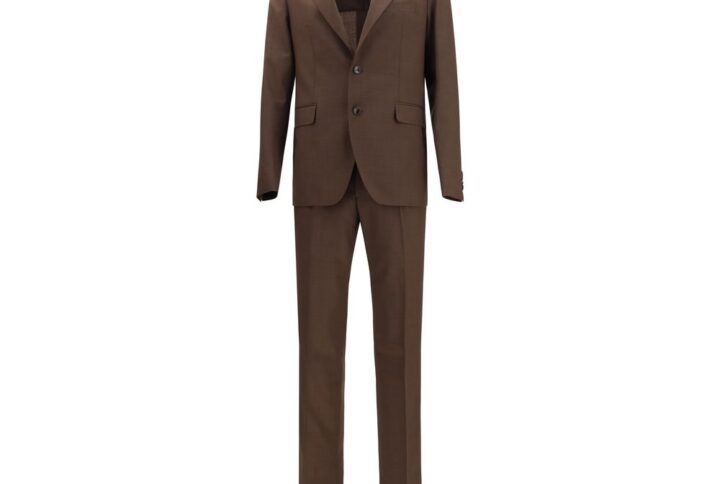 Brown Wool Oves Aries Two-Piece Suit | Jag Couture London – New York