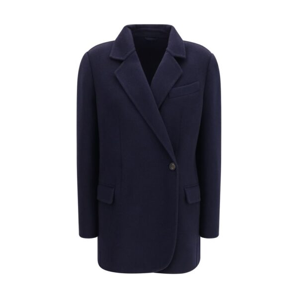 Blue Wool Oves Aries Full-Length Jacket