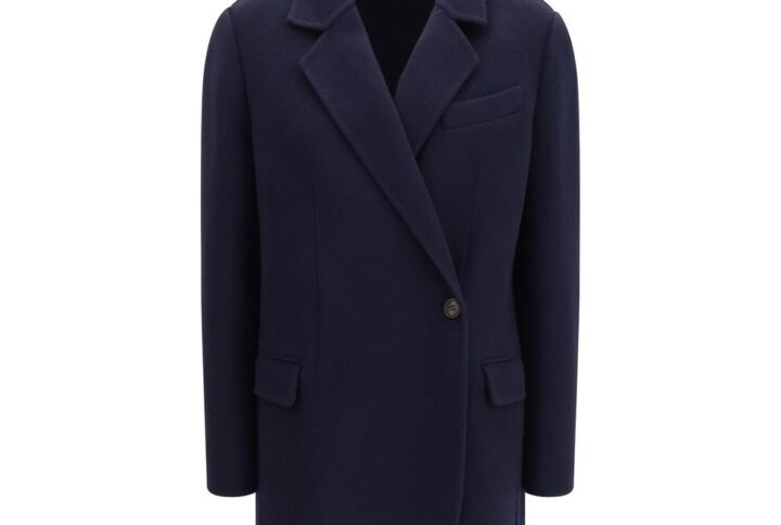 Blue Wool Oves Aries Full-Length Jacket | Jag Couture London – New York