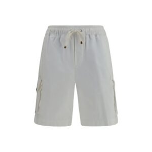 White Cotton Bermuda Shorts
