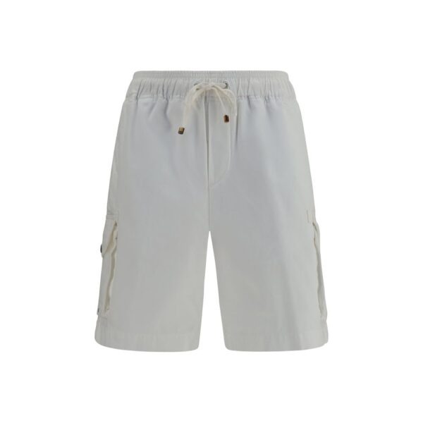 White Cotton Bermuda Shorts