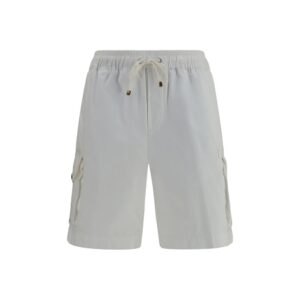 White Cotton Bermuda Shorts