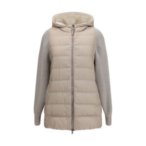 Gray Polyester Full-Length Jacket