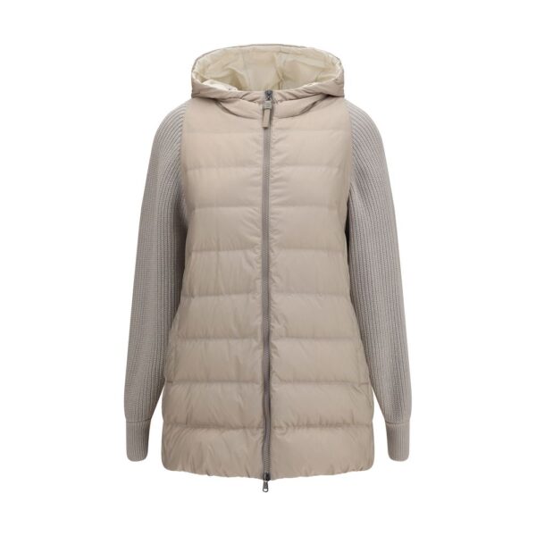 Gray Polyester Full-Length Jacket