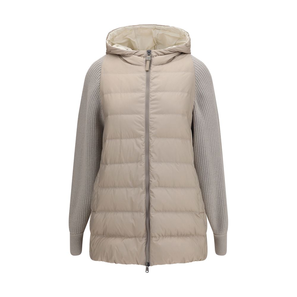 Gray Polyester Full Length Jacket
