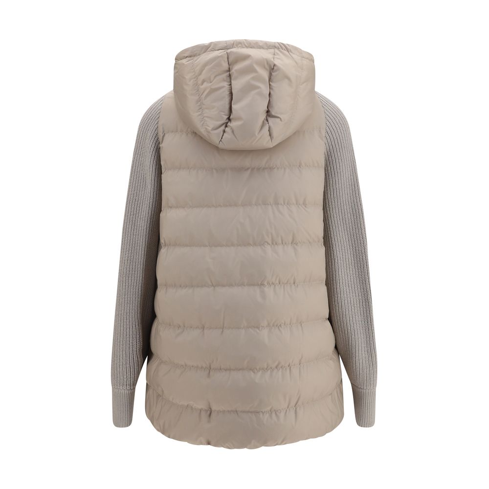 Gray Polyester Full Length Jacket