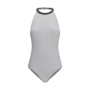 White Polyamide One-Piece Swimsuit