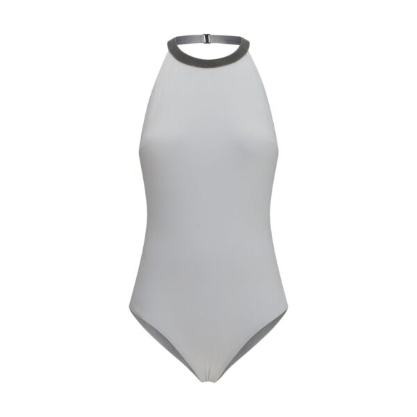 White Polyamide One-Piece Swimsuit