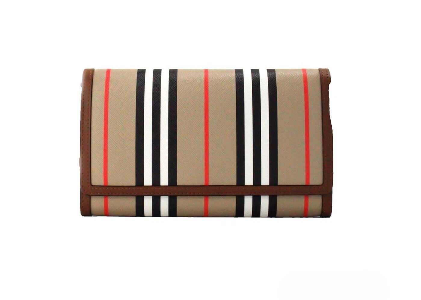 Burberry Hannah Icon Stripe Archive Tan E-Canvas Leather Wallet Crossbody Bag | Jag Couture London – New York