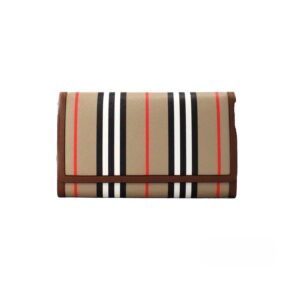 Burberry Hannah Icon Stripe Archive Tan E-Canvas Leather Wallet Crossbody Bag | Jag Couture London – New York