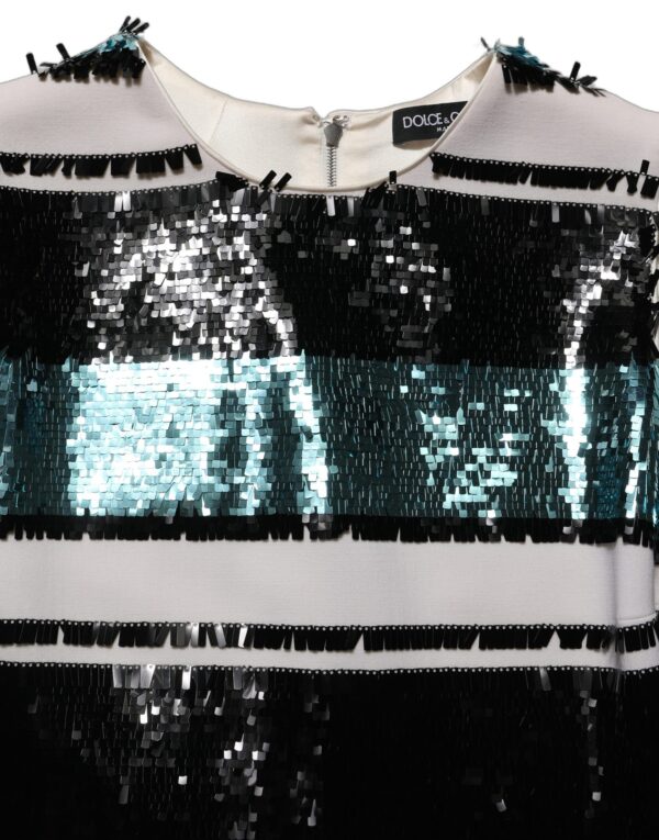 Multicolor Sequined Sleeveless Shift Dress