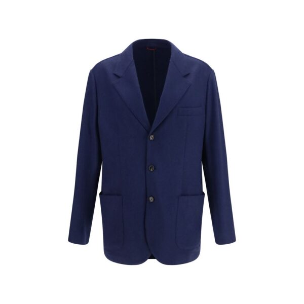 Blue Cashmere Full-Length Jacket