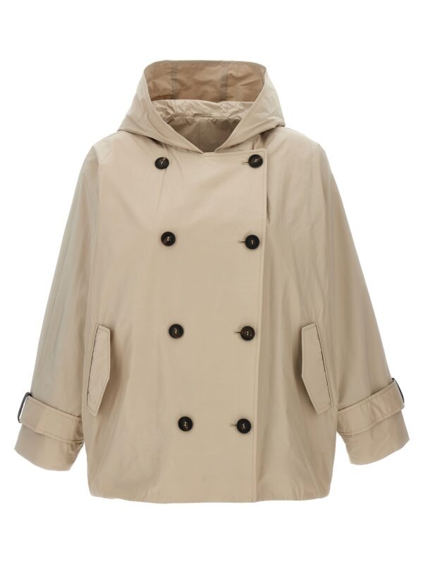 Beige Polyester Full-Length Jacket