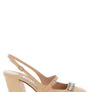 Multicolor Leather Mid Heel Pumps