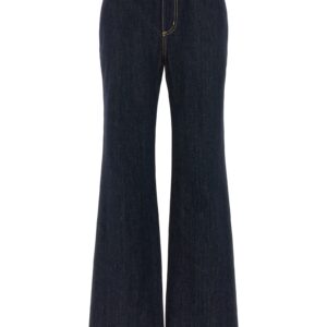 Blue Cotton Flared Jeans | Jag Couture London – New York