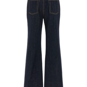Blue Cotton Flared Jeans
