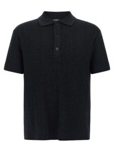 Blue Wool Polo Shirt