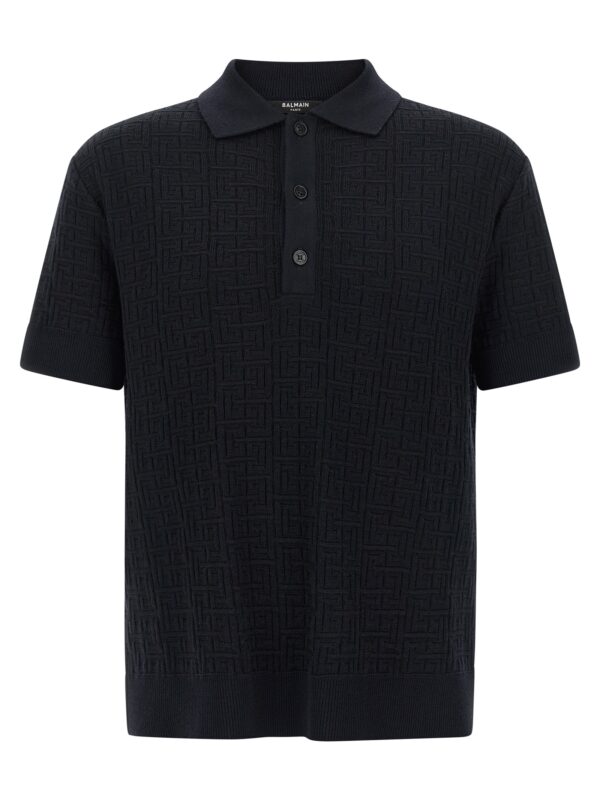 Blue Wool Polo Shirt