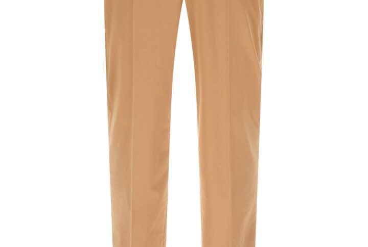 Beige Cotton Casual Pants | Jag Couture London – New York