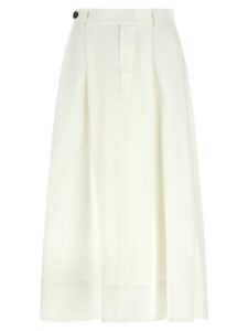 White Viscose Midi Skirt