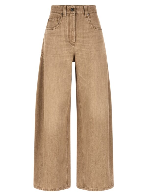 Beige Cotton Jeans Denim