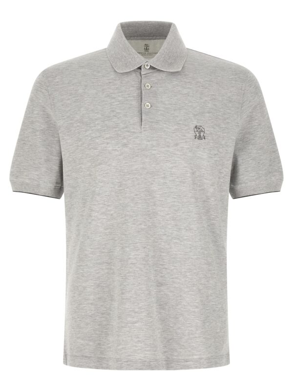 Gray Cotton Polo Shirt