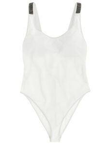 White Polyamide One-Piece Swimsuit