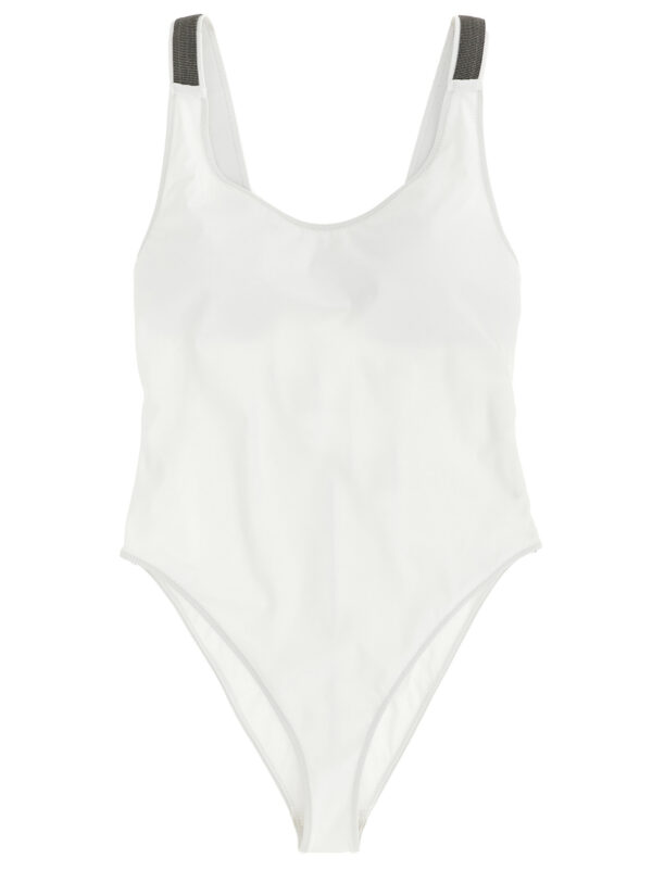 White Polyamide One-Piece Swimsuit