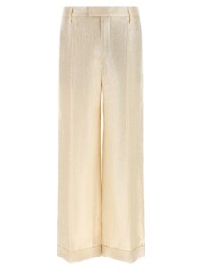 Gold Linen Casual Pants