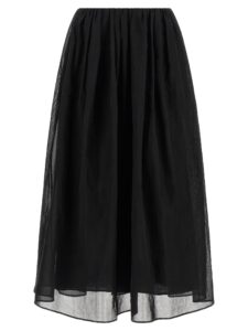 Black Cotton Mini Skirt