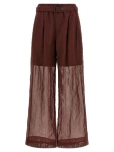 Bordeaux Cotton Flared Pants