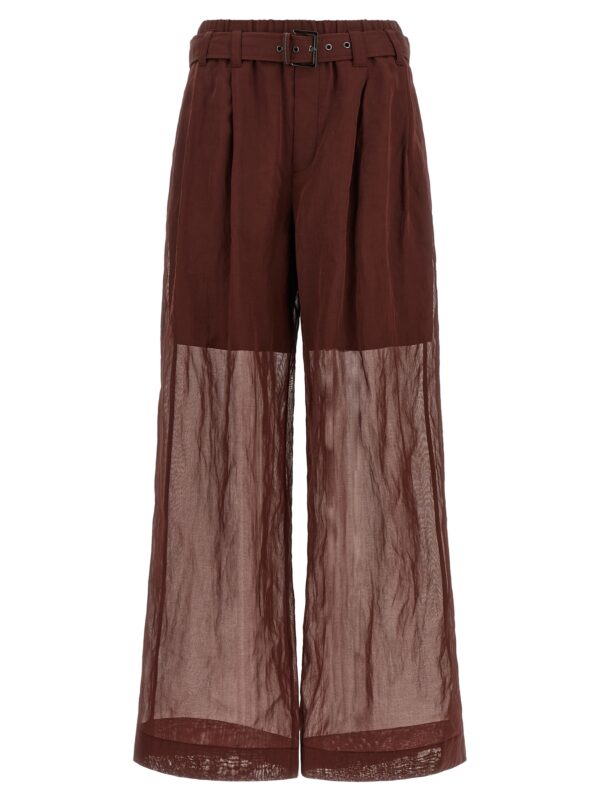 Bordeaux Cotton Flared Pants