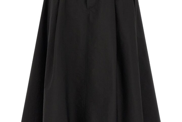 Black Cotton Midi Skirt | Jag Couture London – New York