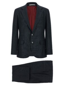 Blue Silk Two-Piece Suit