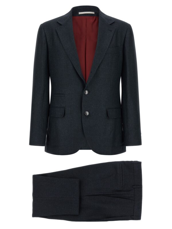 Blue Silk Two-Piece Suit