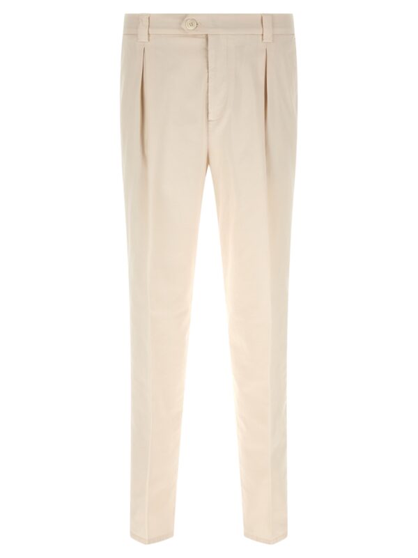 White Cotton Casual Pants