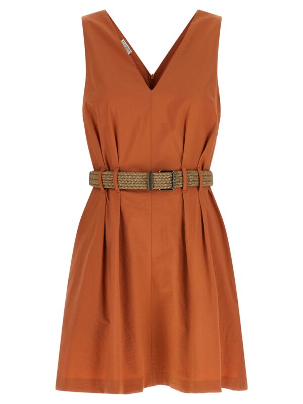Orange Cotton Short Dress