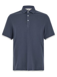 Blue Cotton Polo Shirt