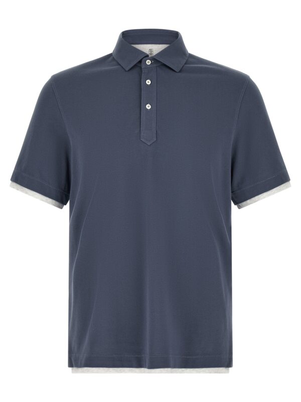 Blue Cotton Polo Shirt