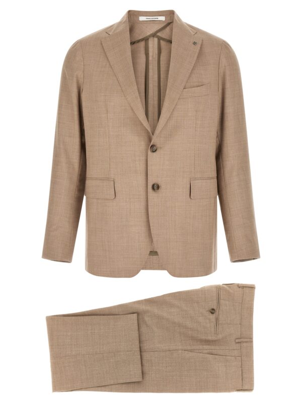 Beige Virgin Wool Two-Piece Suit