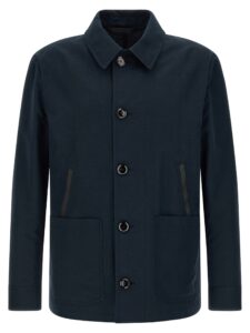 Blue Linen Full-Length Jacket